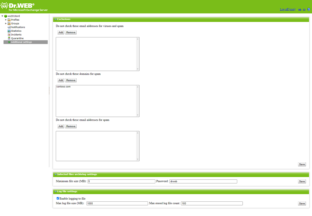 Figure 21. Additional Settings